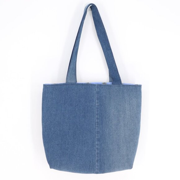 UPCYCLED HANDMADE Justin Bieber "Anyone in Space" Denim Tote Bag - Picture 2 of 5